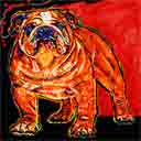 english bulldog dog art and martini dogs, english bulldog dog pop art prints, dog paintings, dog portraits and martini pet portraits in colorful original english bulldog dog art and fine art dog prints by artists Jane Billman and Gregg Billman