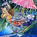 day spa cat art and martini cats, cat pop art prints, cat paintings, party cats and martini pet portraits in colorful original cat art and fine art cat prints by artists Jane Billman and Gregg Billman
