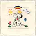 embossed dog art, embossed dog pop art prints, embossed dog paintings and embossed dog prints by artists Jane Billman and Gregg Billman