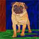 pug dog art and martini dogs, pug dog pop art prints, dog paintings, dog portraits and martini pet portraits in colorful original pug dog art and fine art pug dog prints by artists Jane Billman and Gregg Billman