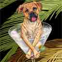 puggle designer dog art and martini dogs, puggle unique breeds dog pop art prints, dog paintings, pet portraits and martini dog prints in colorful original puggle dog art and fine art puggle dog prints by artists Jane Billman and Gregg Billman