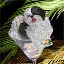 white and black shih tzu dog art and martini dogs, white and black shih tzu dog pop art, dog paintings, party dogs and martini pet portraits in colorful original white and black shih tzu dog art and fine art shih tzu dog prints by artist Jane Billman and Gregg Billman