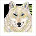 wolf dog art and dog faces, wolf dog pop art, dog paintings, party dogs and dog face pet portraits in colorful original wolf dog art and fine art wolf dog prints by artists Jane Billman and Gregg Billman