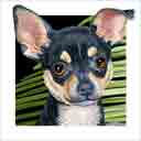 black and tan chihuahua dog art and dog headshots, chihuahua dog pop art prints, dog paintings, pet portraits, dog headshots and pet prints in colorful original chihuahua dog art and fine art dog prints by artists Jane Billman and Gregg Billman