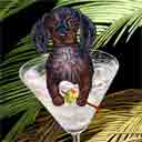 dachshund dog art and martini dogs, dachshund dog pop art prints, dog paintings, dog portraits and martini pet portraits in colorful original dachshund dog art and fine art dog prints by artists Jane Billman and Gregg Billman
