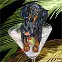 dachshund dog art and martini dogs, dachshund dog pop art prints, dog paintings, dog portraits and martini pet portraits in colorful original dachshund dog art and fine art dog prints by artists Jane Billman and Gregg Billman