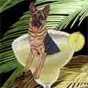 german shepherd margarita art, german shepherd pop art dog prints, german shepherd paintings, pet portraits and dog prints in colorful original dog art and fine art dog prints by artists Jane Billman and Gregg Billman