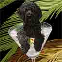 black goldendoodle art, black goldendoodle pop art dog prints, black goldendoodle paintings, pet portraits and dog prints in colorful original dog art and fine art dog prints by artists Jane Billman and Gregg Billman