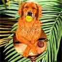 golden retriever dog art and wine dogs, golden retriever dog pop art, dog paintings, party dogs and wine pet portraits in colorful original golden retriever dog art and fine art dog prints by artist Jane Billman and Gregg Billman