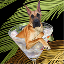 great dane art, great dane pop art dog prints, great dane paintings, pet portraits and dog prints in colorful original dog art and fine art dog prints by artists Jane Billman and Gregg Billman