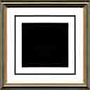 white and black mat with gold frame