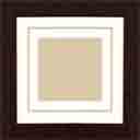 white and light tan mat with brown frame