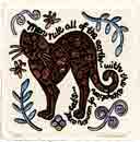 embossed cat art, embossed cat pop art, embossed cat paintings and embossed cat prints by artists Jane Billman and Gregg Billman