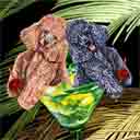 champaign and black poodles dog art and appletini dogs, champaign and black poodles dog pop art prints, dog paintings, pet portraits and martini dog prints in colorful original champaign and black poodles dog art and fine art poodles dog prints by artists Jane Billman and Gregg Billman