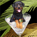 rottweiler art, rottweiler pop art dog prints, rottweiler paintings, pet portraits and dog prints in colorful original dog art and fine art dog prints by artists Jane Billman and Gregg Billman