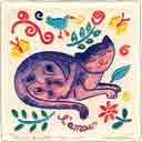 embossed cat art, embossed cat pop art, embossed cat paintings and embossed cat prints by artists Jane Billman and Gregg Billman