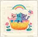 embossed cat art, embossed cat pop art, embossed cat paintings and embossed cat prints by artists Jane Billman and Gregg Billman